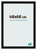 Photo Frame 48x68cm Black Silver Polished MDF Pisa Front Size | Yourdecoration.co.uk