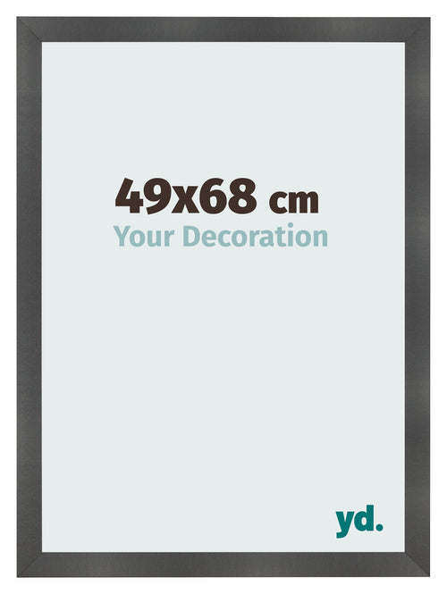 Photo Frame 49x68cm Black Silver Polished MDF Pisa Front Size | Yourdecoration.co.uk
