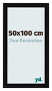 Photo Frame 50x100cm Black Silver Polished MDF Pisa Front Size | Yourdecoration.co.uk