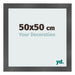 Photo Frame 50x50cm Black Silver Polished MDF Pisa Front Size | Yourdecoration.co.uk