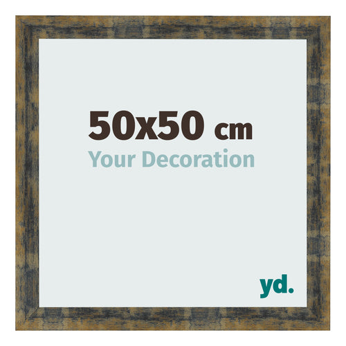 Photo Frame 50x50cm Blue Gold Melange MDF Pisa Front Size | Yourdecoration.co.uk