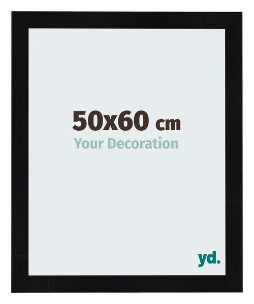 Photo Frame 50x60cm Black Silver Polished MDF Pisa Front Size | Yourdecoration.co.uk