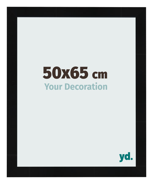 Photo Frame 50x65cm Black Silver Polished MDF Pisa Front Size | Yourdecoration.co.uk