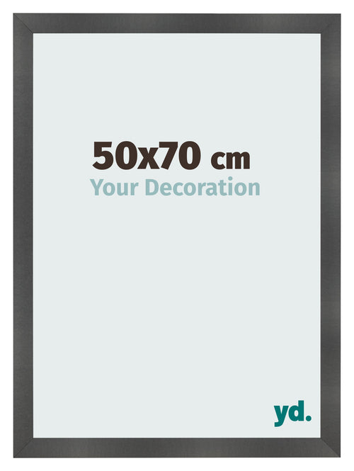 Photo Frame 50x70cm Black Silver Polished MDF Pisa Front Size | Yourdecoration.co.uk