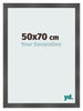 Photo Frame 50x70cm Black Silver Polished MDF Pisa Front Size | Yourdecoration.co.uk