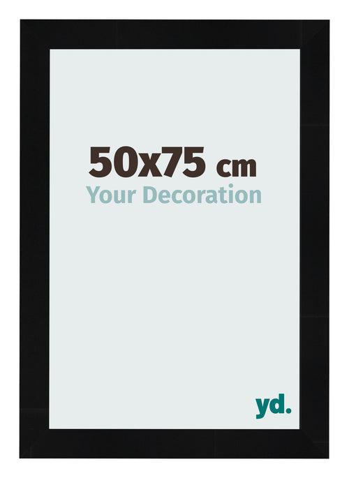 Photo Frame 50x75cm Black Silver Polished MDF Pisa Front Size | Yourdecoration.co.uk