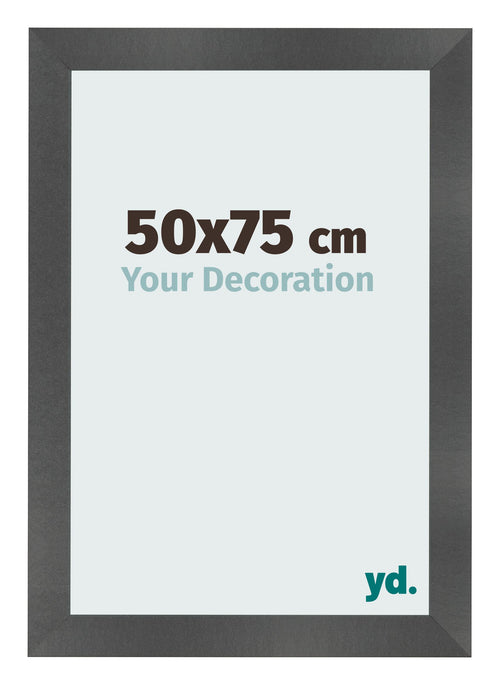 Photo Frame 50x75cm Black Silver Polished MDF Pisa Front Size | Yourdecoration.co.uk