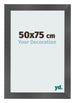 Photo Frame 50x75cm Black Silver Polished MDF Pisa Front Size | Yourdecoration.co.uk