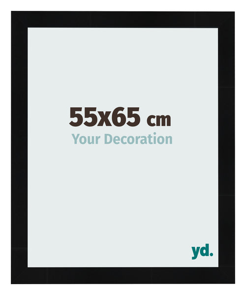 Photo Frame 55x65cm Black Silver Polished MDF Pisa Front Size | Yourdecoration.co.uk