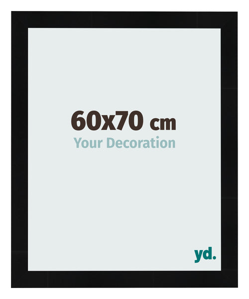 Photo Frame 60x70cm Black Silver Polished MDF Pisa Front Size | Yourdecoration.co.uk