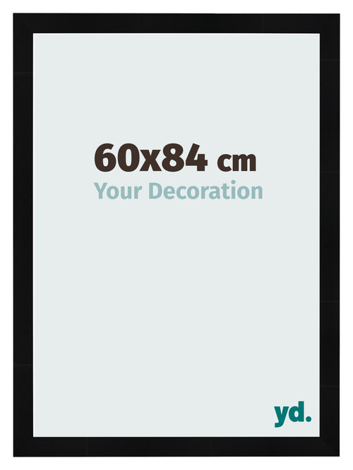 Photo Frame 60x84cm Black Silver Polished MDF Pisa Front Size | Yourdecoration.co.uk