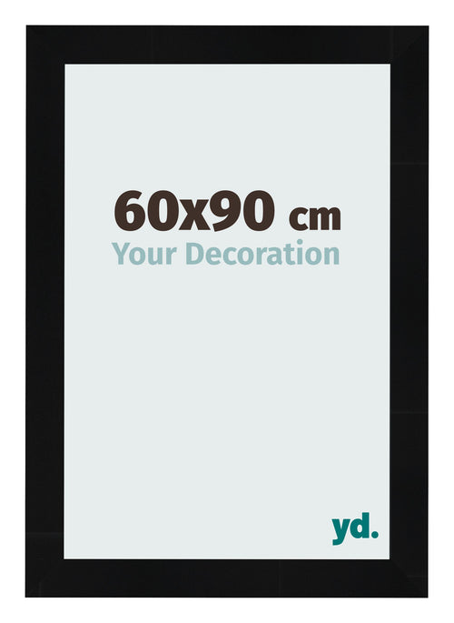 Photo Frame 60x90cm Black Silver Polished MDF Pisa Front Size | Yourdecoration.co.uk