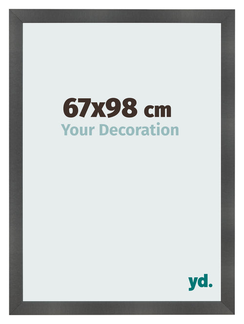 Photo Frame 67x98cm Black Silver Polished MDF Pisa Front Size | Yourdecoration.co.uk