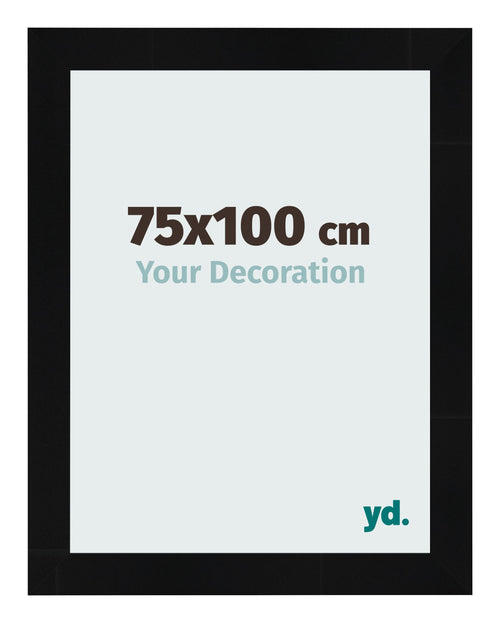 Photo Frame 75x100cm Black Silver Polished MDF Pisa Front Size | Yourdecoration.co.uk
