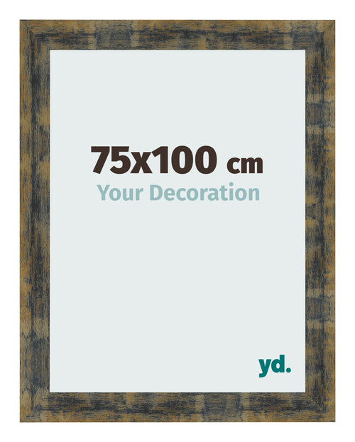 Photo Frame 75x100cm Blue Gold Melange MDF Pisa Front Size | Yourdecoration.co.uk