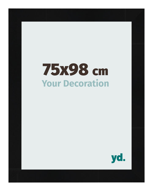 Photo Frame 75x98cm Black Silver Polished MDF Pisa Front Size | Yourdecoration.co.uk