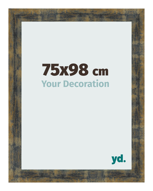 Photo Frame 75x98cm Blue Gold Melange MDF Pisa Front Size | Yourdecoration.co.uk