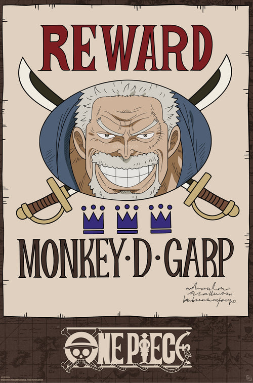 Poster One Piece Wanted Garp Cross Guild 61x91 5cm GBYDCOA008 | Yourdecoration.co.uk