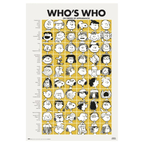 Poster Snoopy Who Is Who 61x91 5cm GPE5971 | Yourdecoration.co.uk
