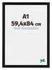 Tucson Aluminium Photo Frame 59 4x84cm A1 Black Brushed Front Size | Yourdecoration.co.uk