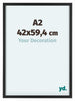 Virginia Aluminium Photo Frame 42x59 4cm A2 Black Front Size | Yourdecoration.co.uk