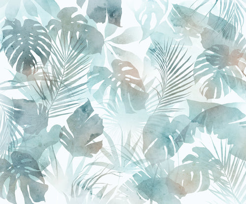 Wall Mural Aqua Flora 300x250cm FLX6 046 | Yourdecoration.co.uk