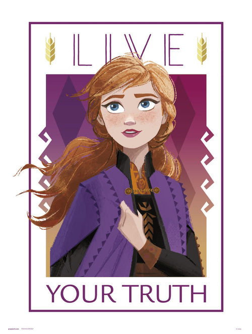 Grupo Erik Frozen Live Your Truth Art Print 30x40cm | Yourdecoration.co.uk