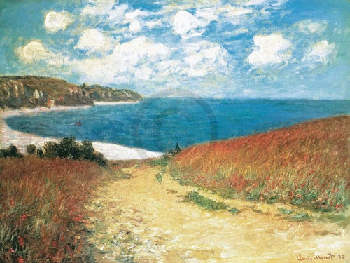 Claude Monet Meadow Road to Pourville 1882 Art Print 80x60cm | Yourdecoration.co.uk
