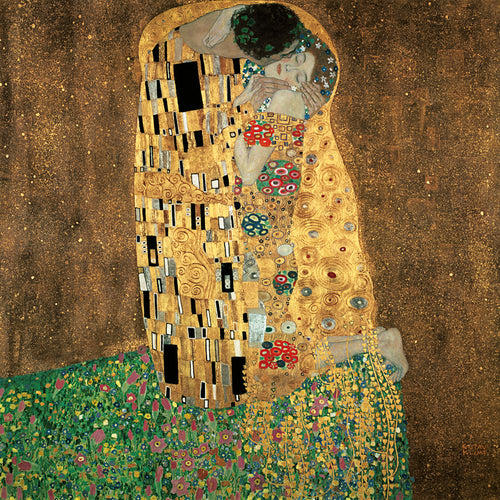 Gustav Klimt Der Kuß Art Print 98x98cm | Yourdecoration.co.uk