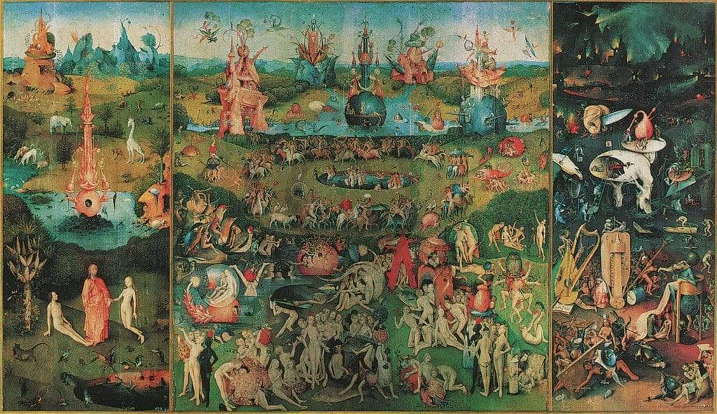 Art Print Hieronymus Bosch Garden of earthly Delight 116x67cm