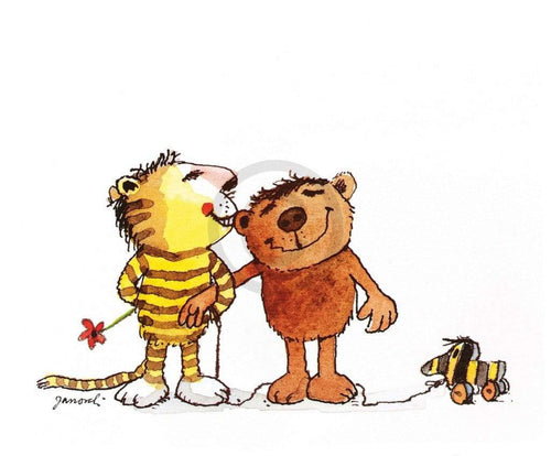 Janosch Tiger Bär Art Print 58x48cm | Yourdecoration.co.uk