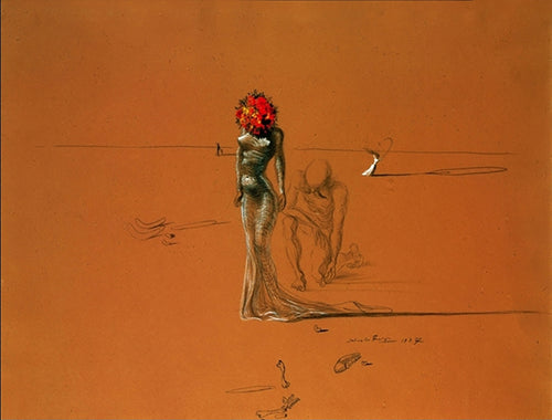 Salvador Dali Female with Head of Flowers Art Print 80x60cm | Yourdecoration.co.uk
