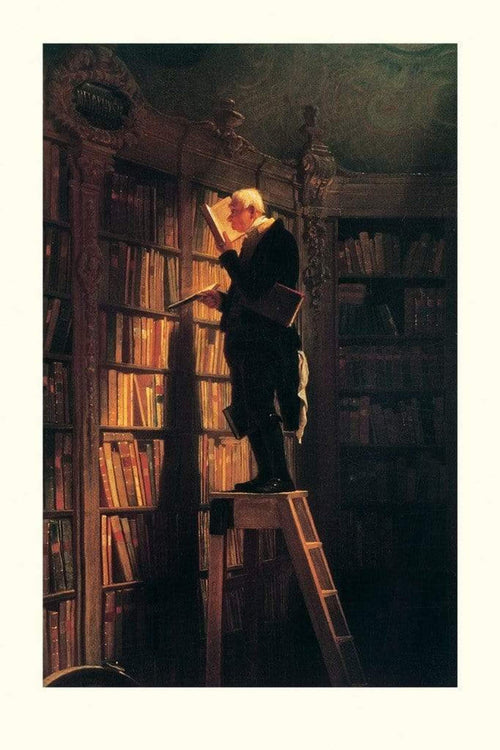 Carl Spitzweg Der Bücherwurm Art Print 61x91cm | Yourdecoration.co.uk
