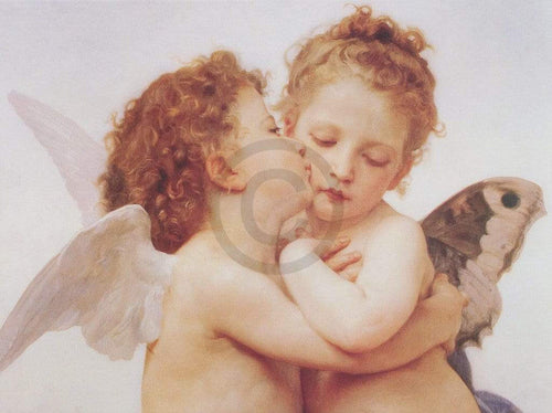 William Bouguereau The first Kiss Art Print 80x60cm | Yourdecoration.co.uk