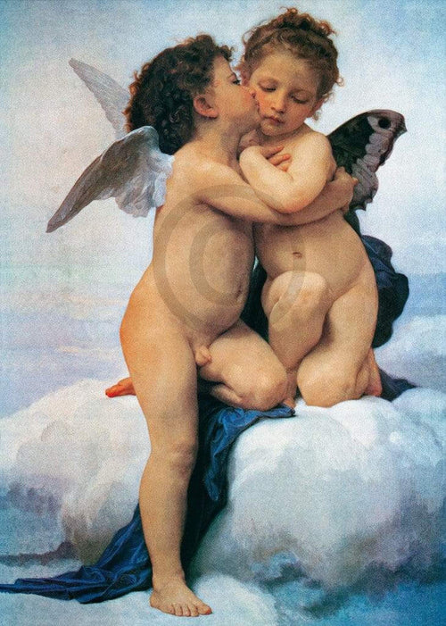 William Bouguereau First Kiss Art Print 50x70cm | Yourdecoration.co.uk