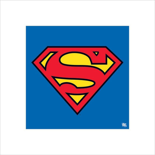 Pyramid Superman Classic Logo Art Print 40x40cm | Yourdecoration.co.uk