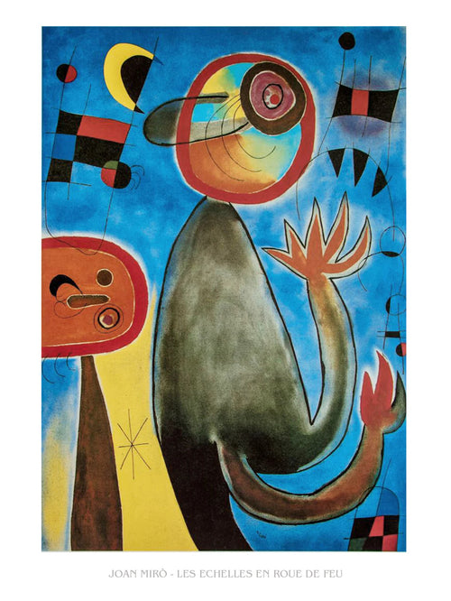 Joan Miro Les echelles en roue Art Print 60x80cm | Yourdecoration.co.uk