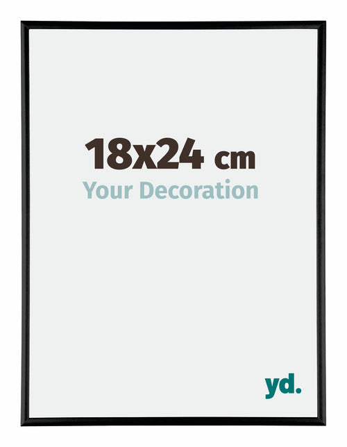 Austin Aluminium Photo Frame 18x24cm Black High Gloss Front Size | Yourdecoration.co.uk