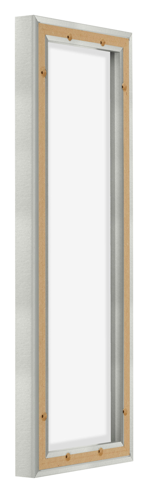 Lyon MDF Canvas Floater Frame 1 3 Silver Matte Back Oblique | Yourdecoration.co.uk