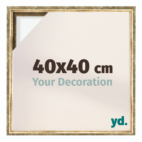 Lyon MDF Canvas Floater Frame 40x40cm Gold Antique Front Size | Yourdecoration.co.uk