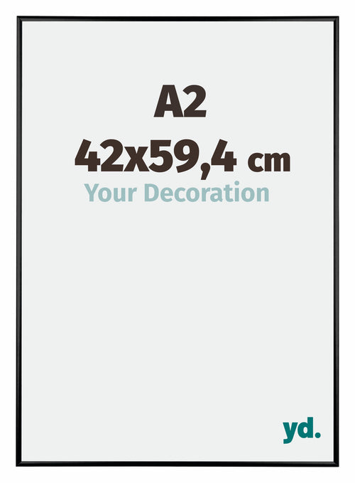 Austin Aluminium Photo Frame 42x59 4cm A2 Black High Gloss Front Size | Yourdecoration.co.uk