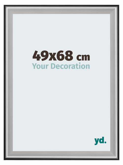 Birmingham Wooden Photo Frame 49x68cm Black Silver Polished Front Size | Yourdecoration.co.uk