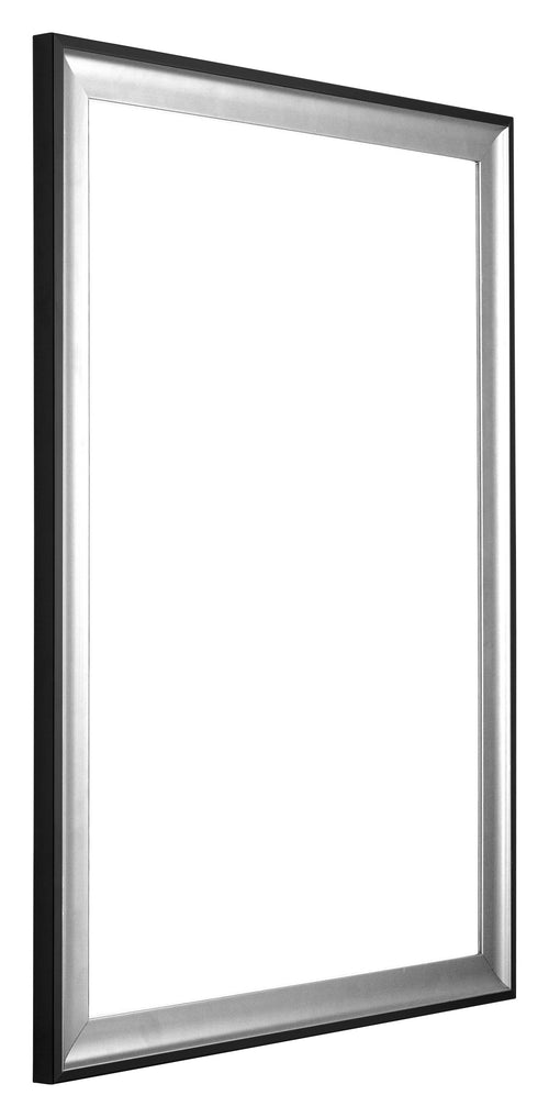Birmingham Wooden Photo Frame 59 4x84cm A1 Black Silver Gepolijst Front Oblique | Yourdecoration.co.uk