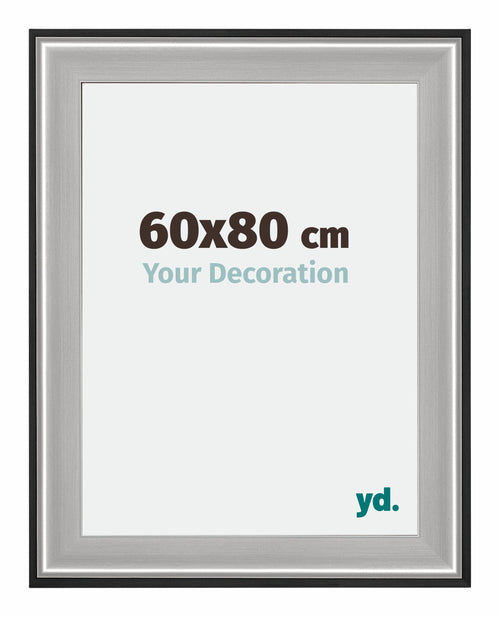 Birmingham Wooden Photo Frame 60x80cm Black Silver gepolijst Size | Yourdecoration.co.uk