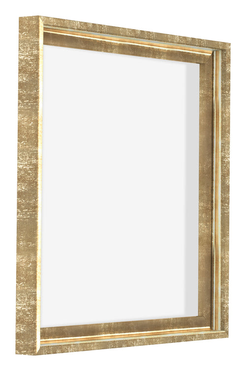 Lyon MDF Canvas Floater Frame 1 1 Gold Antique Front Oblique | Yourdecoration.co.uk
