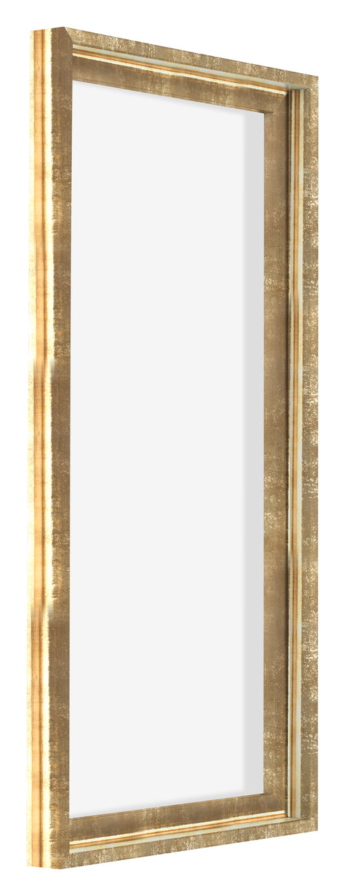 Lyon MDF Canvas Floater Frame 1 2 Gold Antique Front Oblique | Yourdecoration.co.uk