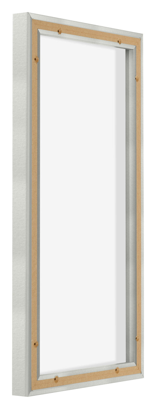 Lyon MDF Canvas Floater Frame 1 2 Silver Matte Back Oblique | Yourdecoration.co.uk