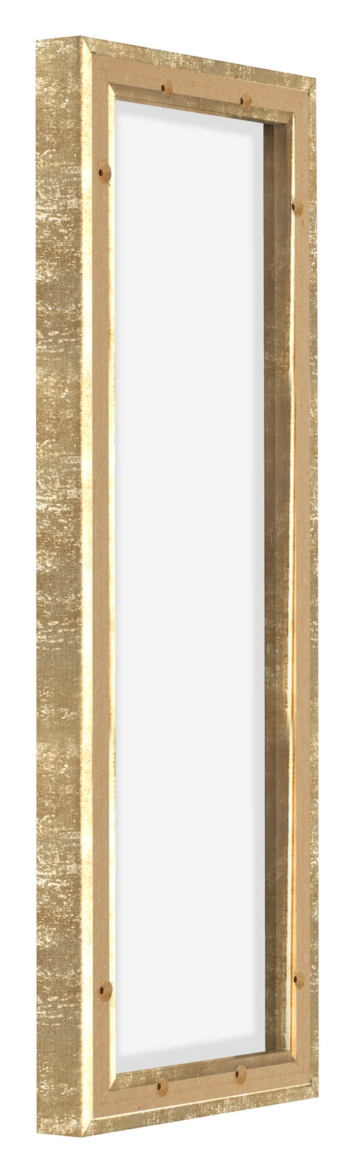 Lyon MDF Canvas Floater Frame 1 3 Gold Antique Back Oblique | Yourdecoration.co.uk
