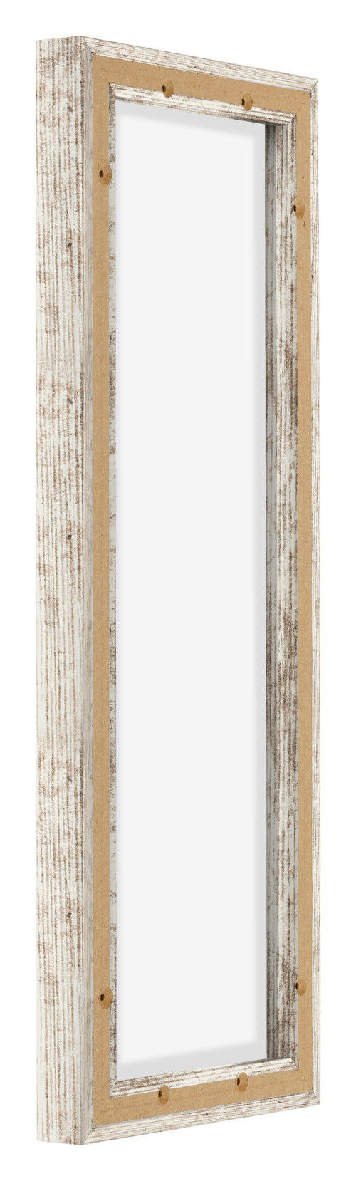 Lyon MDF Canvas Floater Frame 1 3 White Vintage Back Oblique | Yourdecoration.co.uk