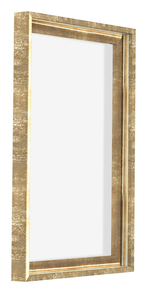 Lyon MDF Canvas Floater Frame 2 3 Gold Antique Front Oblique | Yourdecoration.co.uk